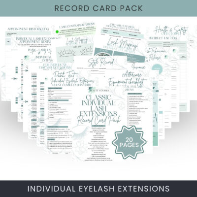 Individual Eyelash Extensions Record Card Pack Individual Eyelash Extensions Record Card Pack