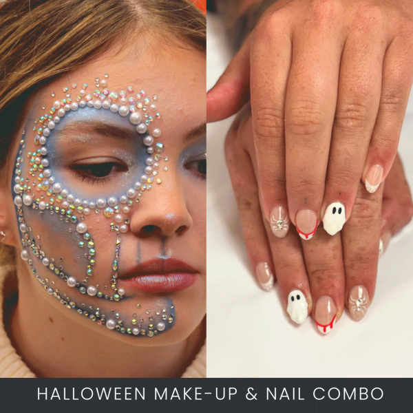 Halloween makeup and nail art combo Halloween makeup and nail art combo