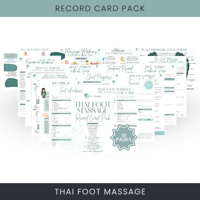 Thai Foot Massage Record Card Pack Thai Foot Massage Record Card Pack