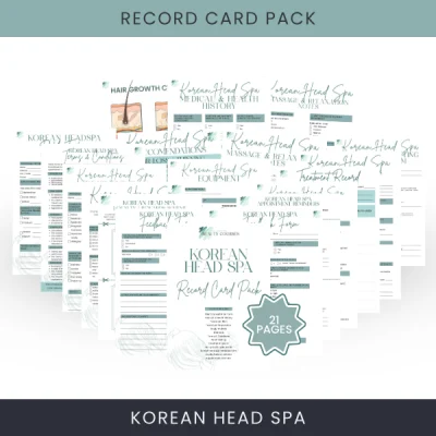 Korean Head Spa Record Card Pack Korean Head Spa Record Card Pack