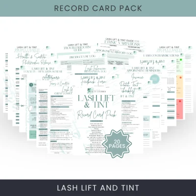 Lash Lift and Tint Record Card Pack Lash Lift and Tint Record Card Pack